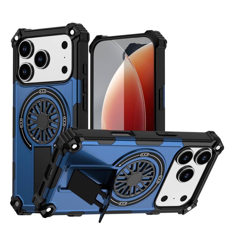 Shockproof Kickstand Metallic Shaft MagSafe Phone Case, For iPhone 17 Pro Max, For iPhone 17 Pro, For iPhone 17