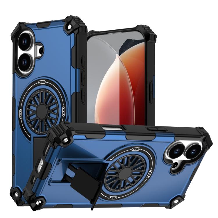 Shockproof Kickstand Metallic Shaft MagSafe Phone Case, For iPhone 17 Pro Max, For iPhone 17 Pro, For iPhone 17