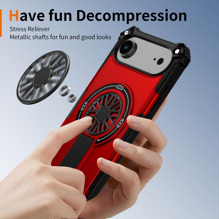 Shockproof Kickstand Metallic Shaft MagSafe Phone Case, For iPhone 16 Pro Max, For iPhone 16 Plus, For iPhone 16