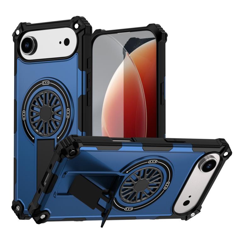 Shockproof Kickstand Metallic Shaft MagSafe Phone Case, For iPhone 16 Pro Max, For iPhone 16 Plus, For iPhone 16