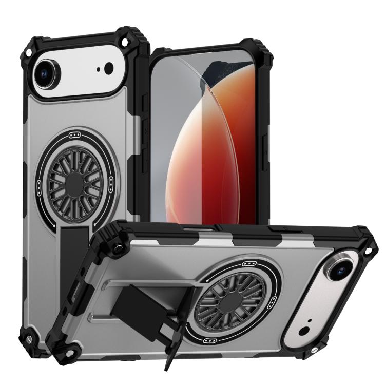 Shockproof Kickstand Metallic Shaft MagSafe Phone Case, For iPhone 16 Pro Max, For iPhone 16 Plus, For iPhone 16