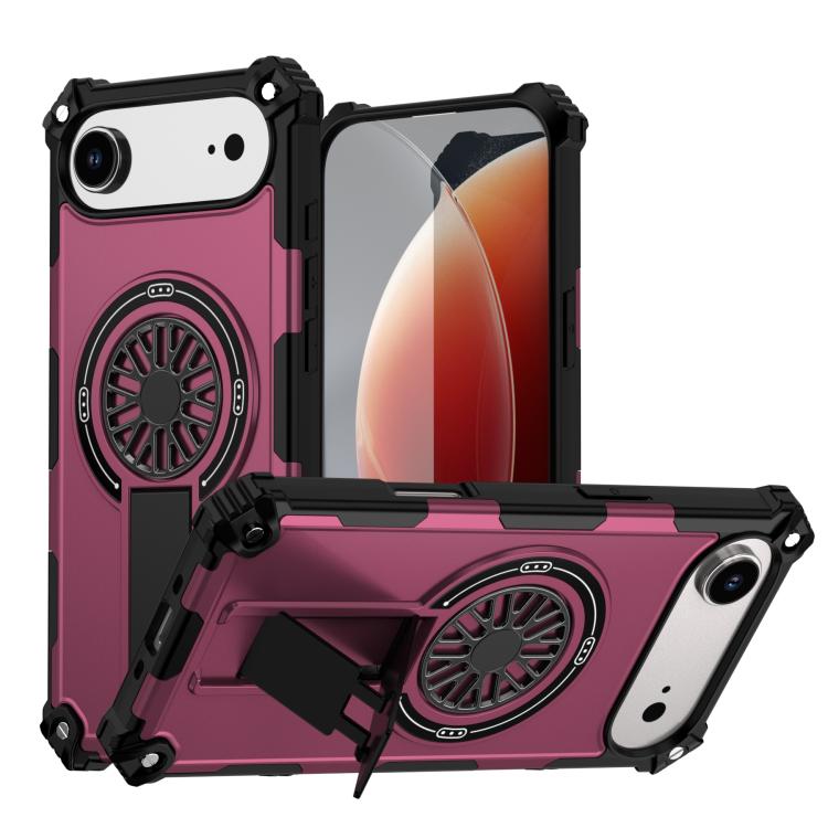 Shockproof Kickstand Metallic Shaft MagSafe Phone Case, For iPhone 16 Pro Max, For iPhone 16 Plus, For iPhone 16