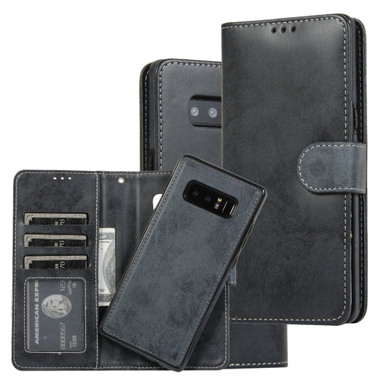 Retro 2-in-1 magnetic leather flip case for Samsung Galaxy Note with card slots and wallet