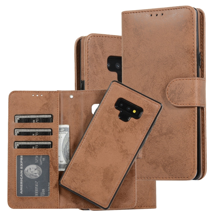 Retro 2 in 1 Detachable Magnetic Horizontal Flip TPU + PU Leather Case with Holder & Card Slots & Photo Frame & Wallet, For Samsung Galaxy Note8, For Samsung Galaxy Note9, For Samsung Galaxy Note10, For Samsung Galaxy Note10+