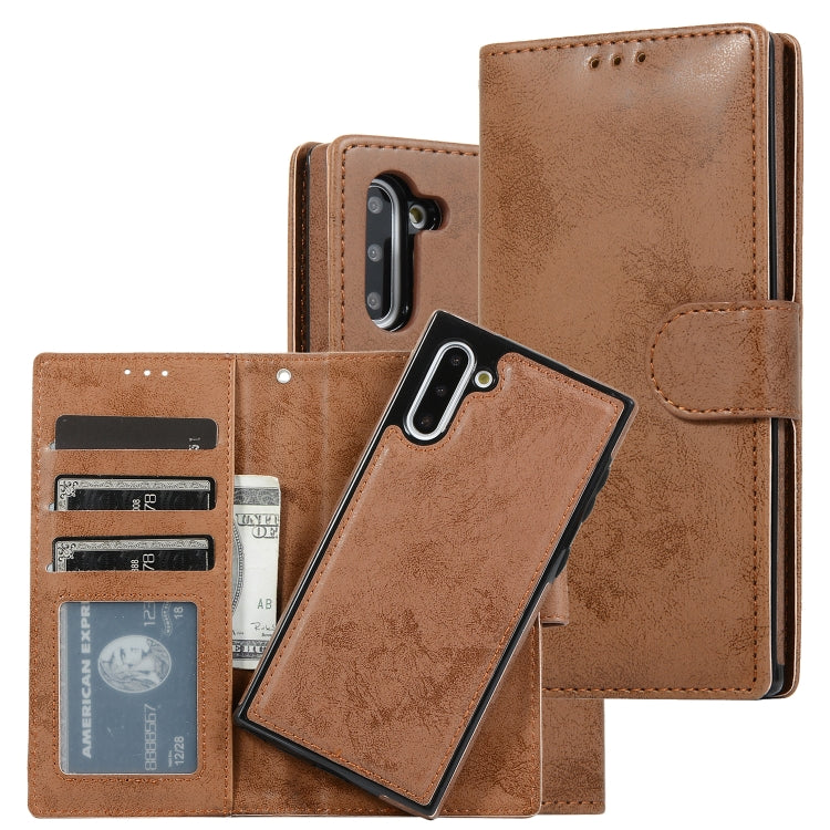 Retro 2 in 1 Detachable Magnetic Horizontal Flip TPU + PU Leather Case with Holder & Card Slots & Photo Frame & Wallet, For Samsung Galaxy Note8, For Samsung Galaxy Note9, For Samsung Galaxy Note10, For Samsung Galaxy Note10+