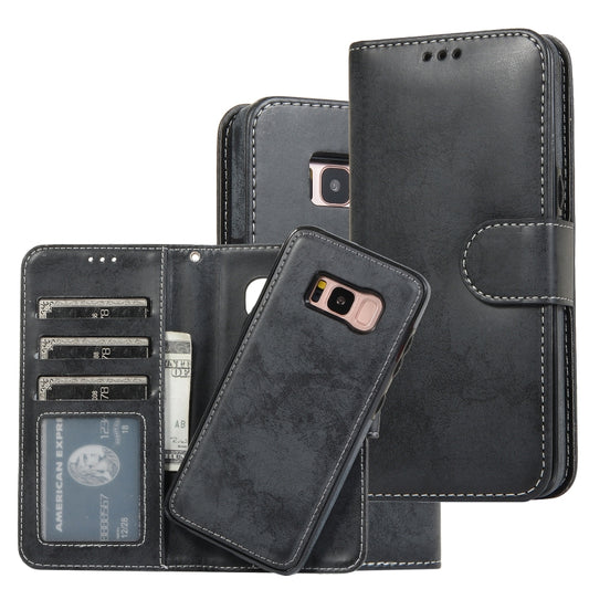 Retro 2-in-1 magnetic flip leather case for Samsung Galaxy S8 S8+ S9 with card slots and wallet