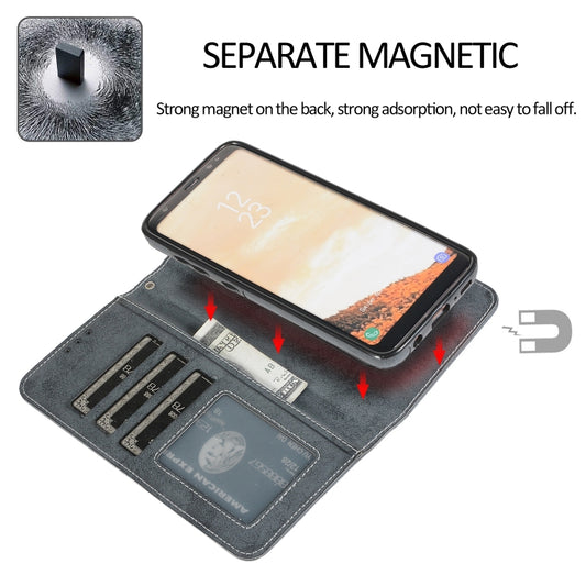 Galaxy S8+ case interior revealing card holders, wallet pocket, and photo frame feature