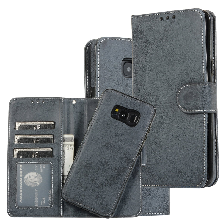 Retro 2 in 1 Detachable Magnetic Horizontal Flip TPU + PU Leather Case with Holder & Card Slots & Photo Frame & Wallet, For Samsung Galaxy S8, For Samsung Galaxy S8+, For Samsung Galaxy S9, For Samsung Galaxy S9+