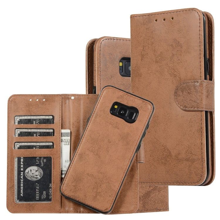 Retro 2 in 1 Detachable Magnetic Horizontal Flip TPU + PU Leather Case with Holder & Card Slots & Photo Frame & Wallet, For Samsung Galaxy S8, For Samsung Galaxy S8+, For Samsung Galaxy S9, For Samsung Galaxy S9+