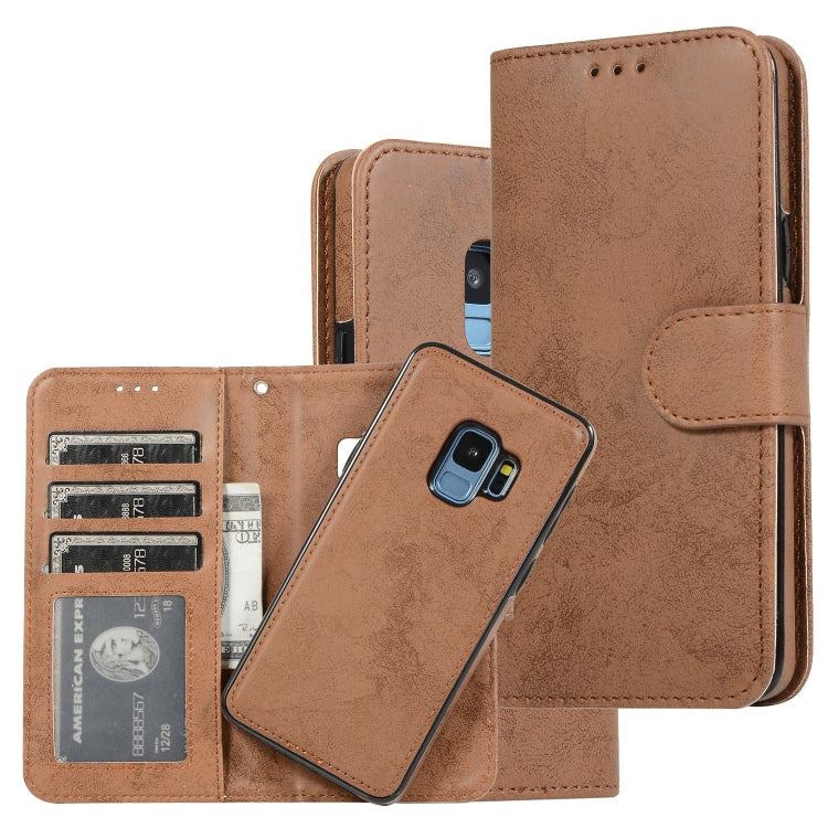 Retro 2 in 1 Detachable Magnetic Horizontal Flip TPU + PU Leather Case with Holder & Card Slots & Photo Frame & Wallet, For Samsung Galaxy S8, For Samsung Galaxy S8+, For Samsung Galaxy S9, For Samsung Galaxy S9+