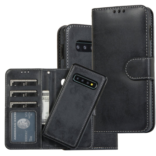 Retro 2-in-1 magnetic flip case for Samsung Galaxy S10 with leather wallet and card slots