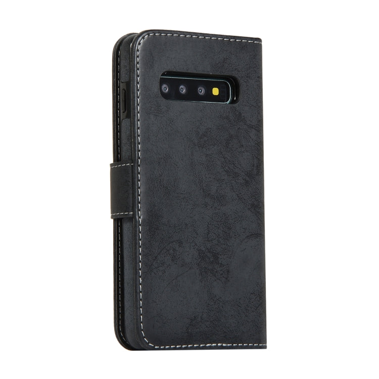 Retro 2 in 1 Detachable Magnetic Horizontal Flip TPU + PU Leather Case with Holder & Card Slots & Photo Frame & Wallet, For Samsung Galaxy S10, For Samsung Galaxy S10e, For Samsung Galaxy S10+, For Samsung Galaxy S20