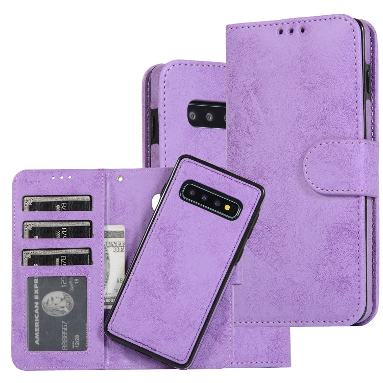 Retro 2 in 1 Detachable Magnetic Horizontal Flip TPU + PU Leather Case with Holder & Card Slots & Photo Frame & Wallet, For Samsung Galaxy S10, For Samsung Galaxy S10e, For Samsung Galaxy S10+, For Samsung Galaxy S20
