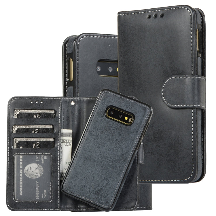 Retro 2 in 1 Detachable Magnetic Horizontal Flip TPU + PU Leather Case with Holder & Card Slots & Photo Frame & Wallet, For Samsung Galaxy S10, For Samsung Galaxy S10e, For Samsung Galaxy S10+, For Samsung Galaxy S20