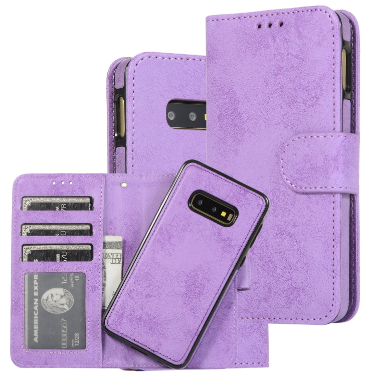 Retro 2 in 1 Detachable Magnetic Horizontal Flip TPU + PU Leather Case with Holder & Card Slots & Photo Frame & Wallet, For Samsung Galaxy S10, For Samsung Galaxy S10e, For Samsung Galaxy S10+, For Samsung Galaxy S20
