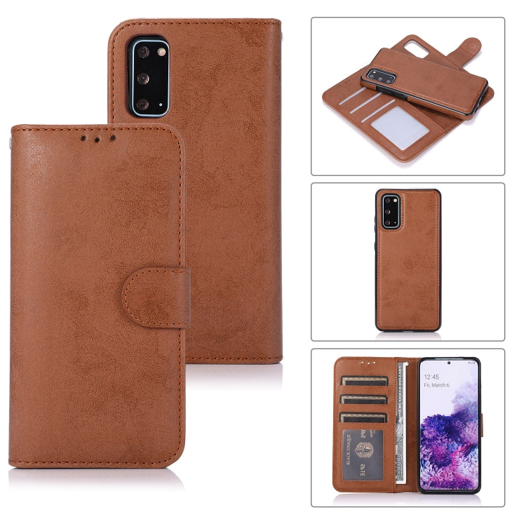 Retro 2 in 1 Detachable Magnetic Horizontal Flip TPU + PU Leather Case with Holder & Card Slots & Photo Frame & Wallet, For Samsung Galaxy S10, For Samsung Galaxy S10e, For Samsung Galaxy S10+, For Samsung Galaxy S20