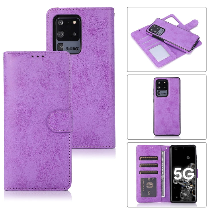 Retro 2 in 1 Detachable Magnetic Horizontal Flip TPU + PU Leather Case with Holder & Card Slots & Photo Frame & Wallet, For Samsung Galaxy S20+, For Samsung Galaxy S20 Ultra