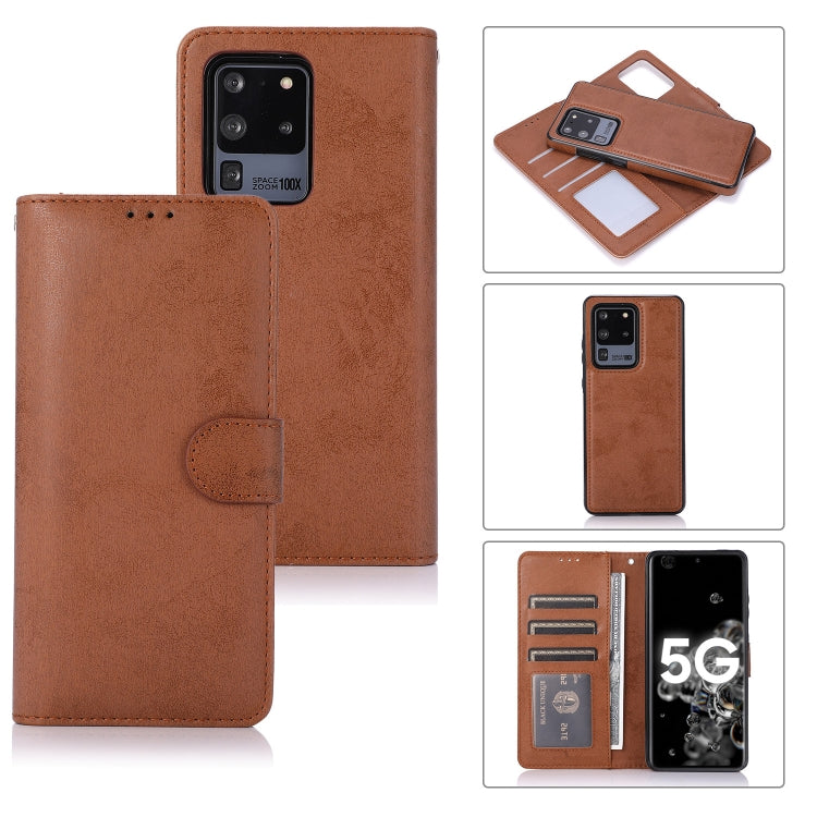 Retro 2 in 1 Detachable Magnetic Horizontal Flip TPU + PU Leather Case with Holder & Card Slots & Photo Frame & Wallet, For Samsung Galaxy S20+, For Samsung Galaxy S20 Ultra