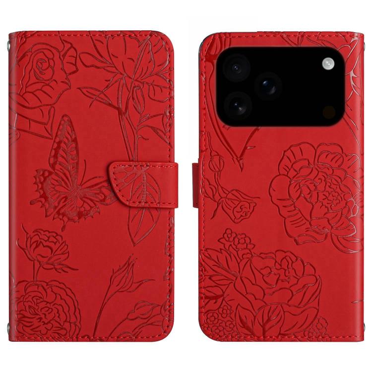 Skin Feel Butterfly Embossed Flip Leather Phone Case, For iPhone 17 Pro Max, For iPhone 17 Pro, For iPhone 17, For iPhone 17 Air