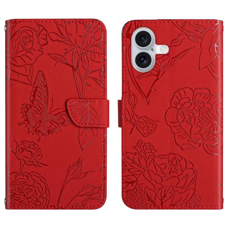 Skin Feel Butterfly Embossed Flip Leather Phone Case, For iPhone 17 Pro Max, For iPhone 17 Pro, For iPhone 17, For iPhone 17 Air
