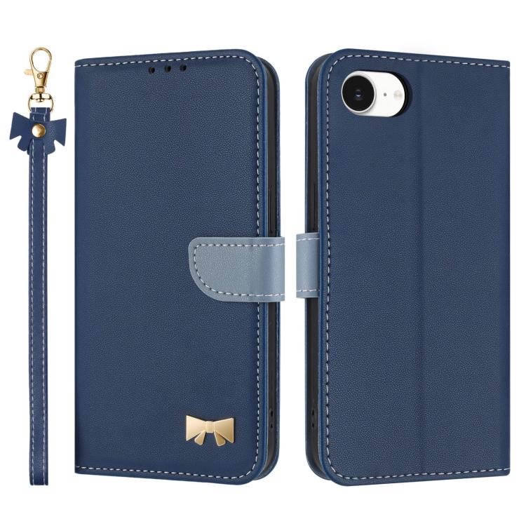 Metal Bow Leather Phone Case with Hand Strap, For iPhone 17 Pro Max, For iPhone 17 Pro, For iPhone 17, For iPhone 17 Air