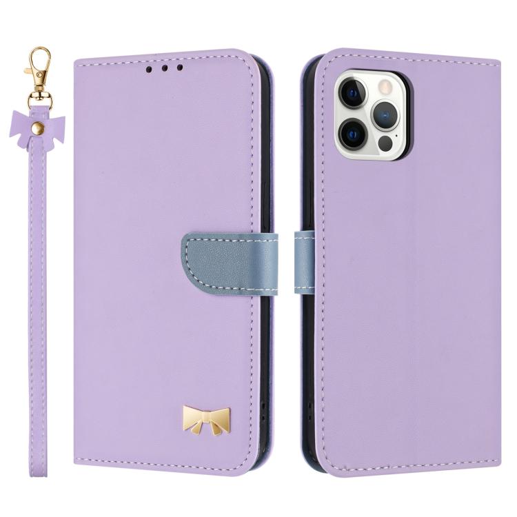 Metal Bow Leather Phone Case with Hand Strap, For iPhone 12 Pro Max, For iPhone 11 Pro Max, For iPhone 11, For iPhone 11 Pro
