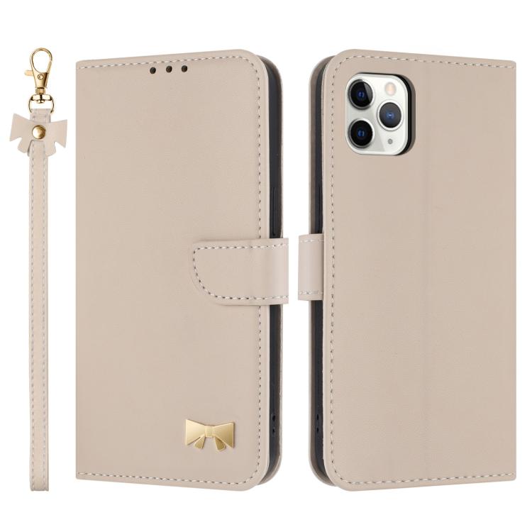 Metal Bow Leather Phone Case with Hand Strap, For iPhone 12 Pro Max, For iPhone 11 Pro Max, For iPhone 11, For iPhone 11 Pro