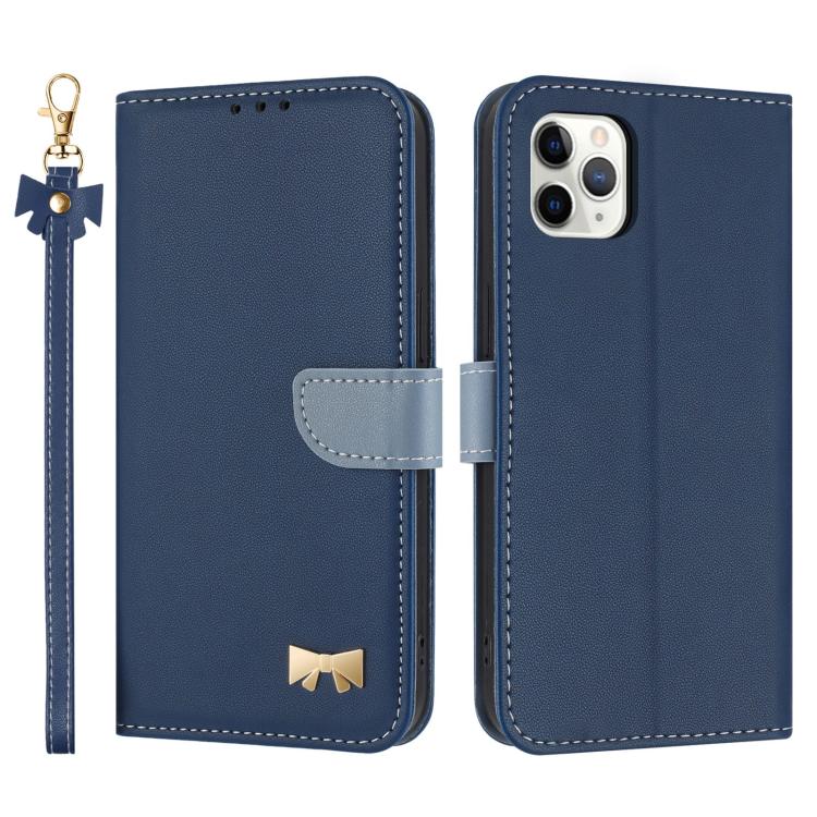 Metal Bow Leather Phone Case with Hand Strap, For iPhone 12 Pro Max, For iPhone 11 Pro Max, For iPhone 11, For iPhone 11 Pro