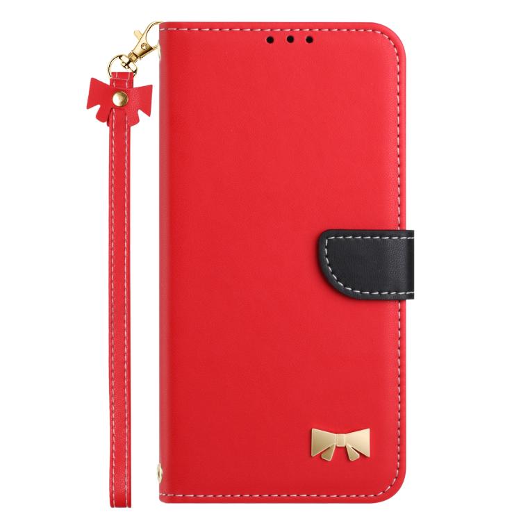 Metal Bow Leather Phone Case with Hand Strap, For iPhone 17 Pro Max, For iPhone 17 Pro, For iPhone 17, For iPhone 17 Air