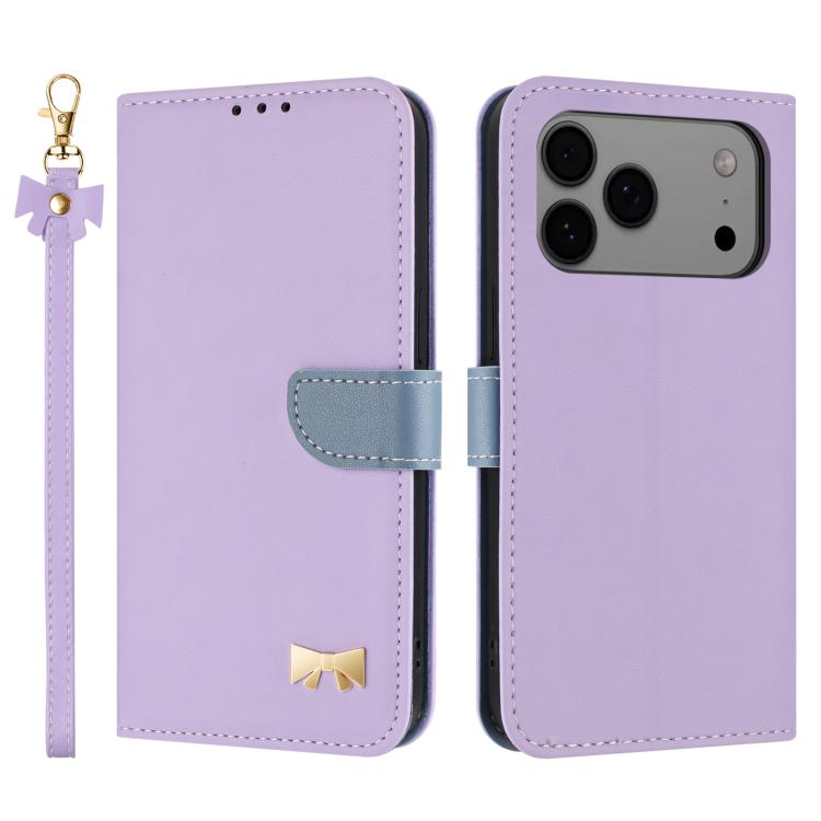 Metal Bow Leather Phone Case with Hand Strap, For iPhone 17 Pro Max, For iPhone 17 Pro, For iPhone 17, For iPhone 17 Air