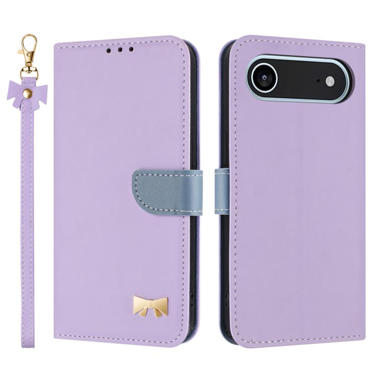 Metal Bow Leather Phone Case with Hand Strap, For iPhone 17 Pro Max, For iPhone 17 Pro, For iPhone 17, For iPhone 17 Air