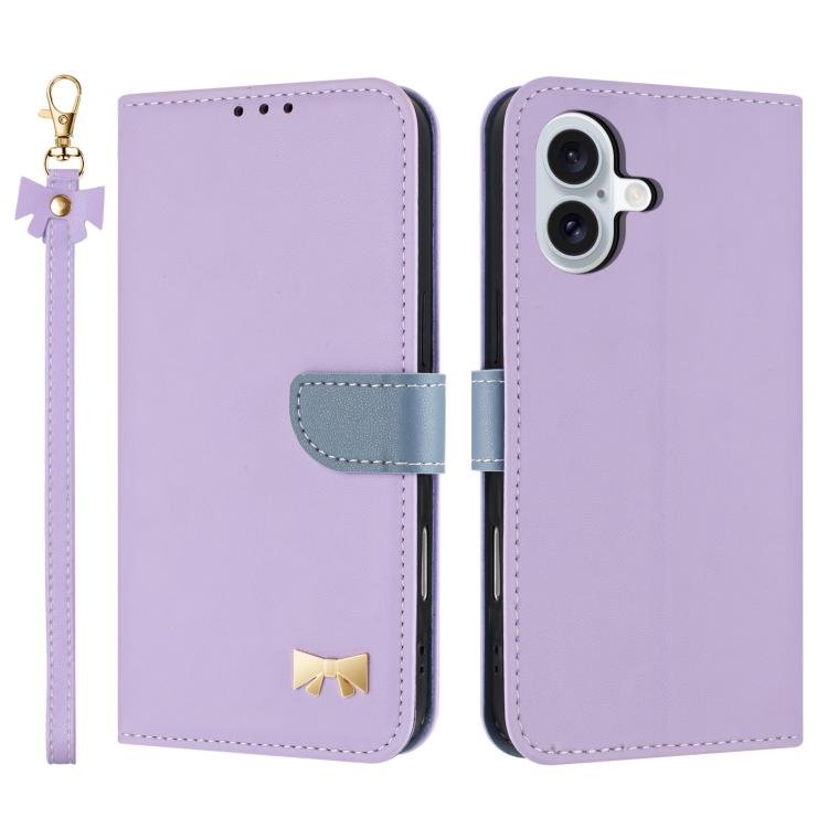 Metal Bow Leather Phone Case with Hand Strap, For iPhone 17 Pro Max, For iPhone 17 Pro, For iPhone 17, For iPhone 17 Air