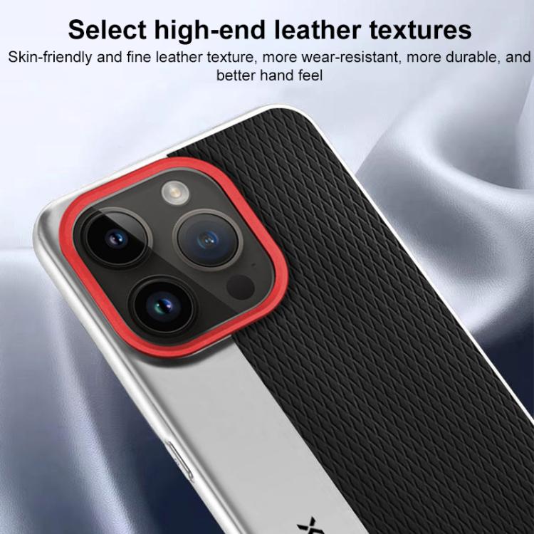 Camera Design Diamond Texture Leather PC Phone Case, For iPhone 14 Pro Max