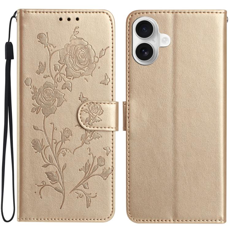 Rose Flower Embossing Pattern Leather Phone Case, For iPhone 17, For iPhone 17 Air