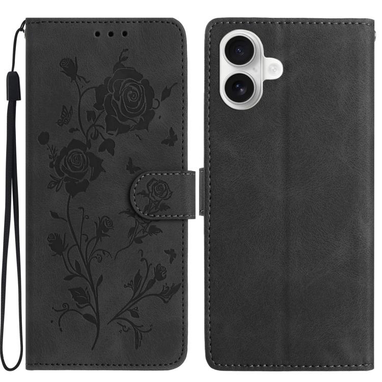 Rose Flower Embossing Pattern Leather Phone Case, For iPhone 17, For iPhone 17 Air