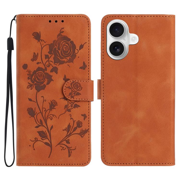 Rose Flower Embossing Pattern Leather Phone Case, For iPhone 17, For iPhone 17 Air