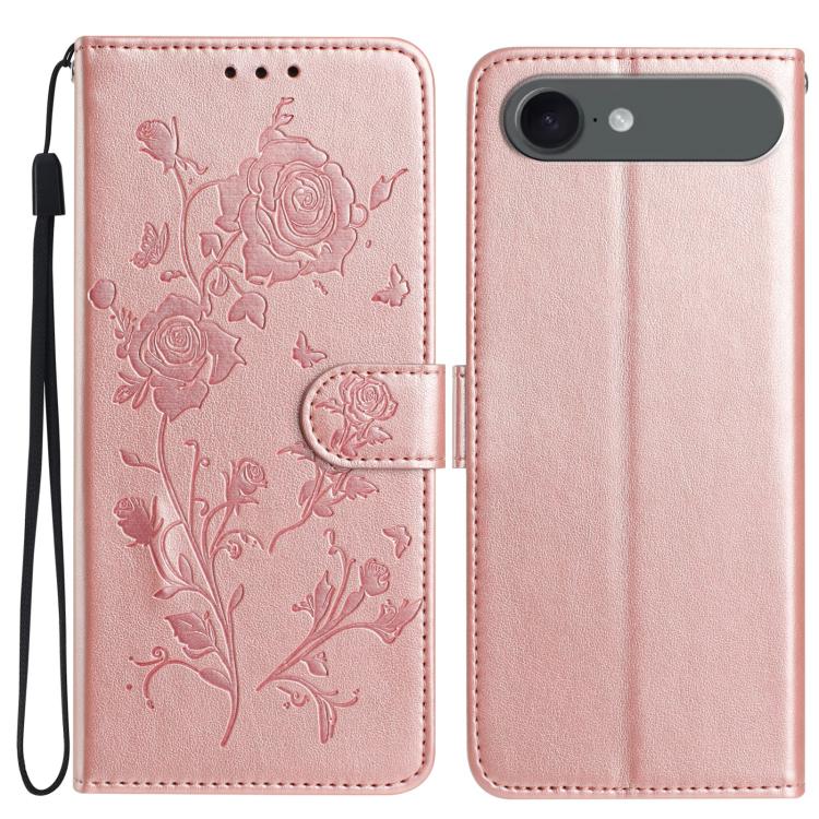 Rose Flower Embossing Pattern Leather Phone Case, For iPhone 17, For iPhone 17 Air