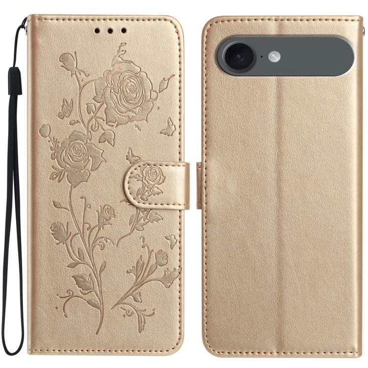 Rose Flower Embossing Pattern Leather Phone Case, For iPhone 17, For iPhone 17 Air