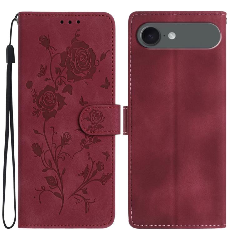 Rose Flower Embossing Pattern Leather Phone Case, For iPhone 17, For iPhone 17 Air