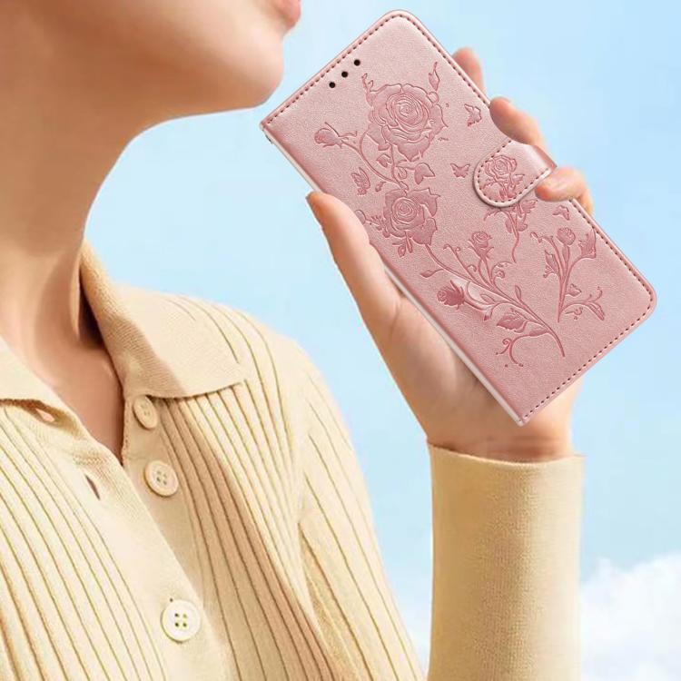 Rose Flower Embossing Pattern Leather Phone Case, For iPhone 17 Pro Max, For iPhone 17 Pro