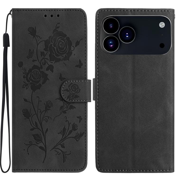 Rose Flower Embossing Pattern Leather Phone Case, For iPhone 17 Pro Max, For iPhone 17 Pro
