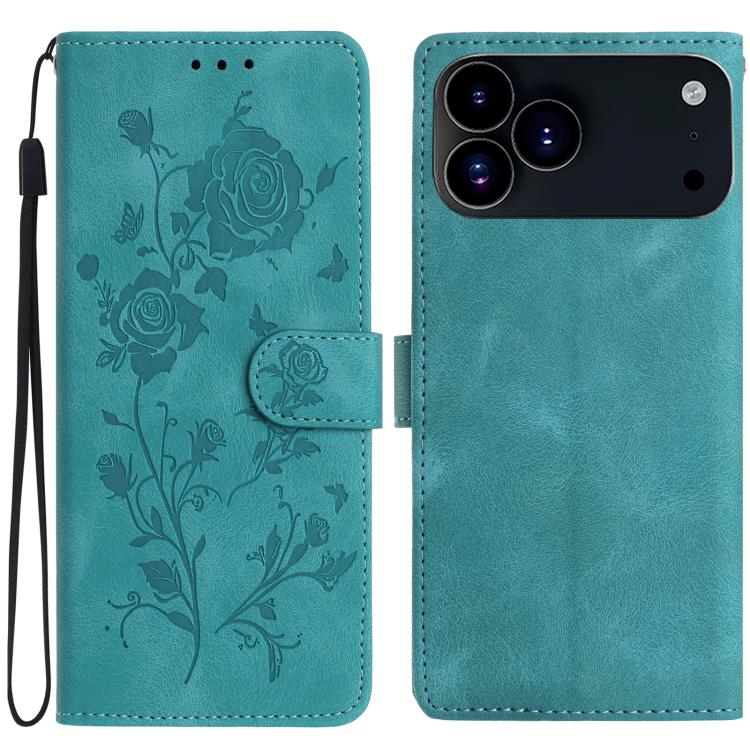 Rose Flower Embossing Pattern Leather Phone Case, For iPhone 17 Pro Max, For iPhone 17 Pro