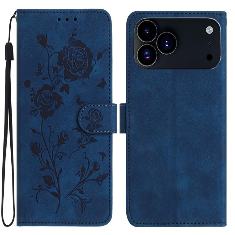 Rose Flower Embossing Pattern Leather Phone Case, For iPhone 17 Pro Max, For iPhone 17 Pro