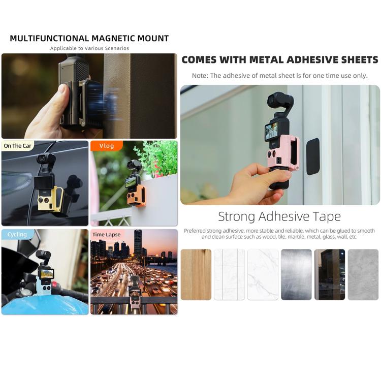 Sunnylife Multifunctional Magnetic Mount Tabletop Base Bracket, For DJI OSMO Pocket 3