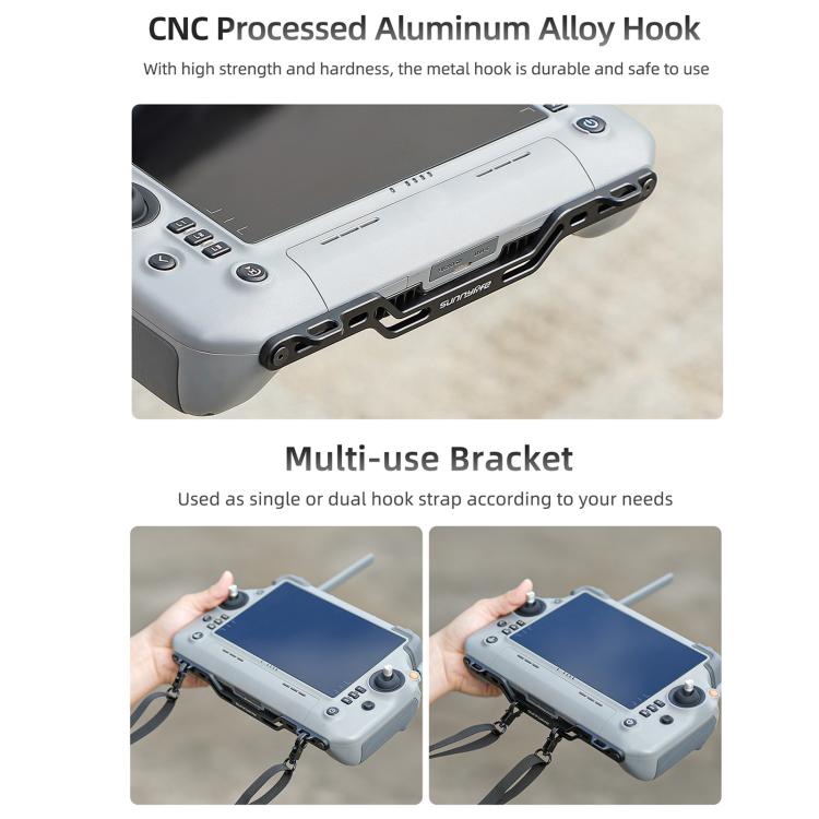 Sunnylife Controller Hanger Bracket with PU Leather Strap Shoulder Belt, For DJI RC Plus 2 / 1