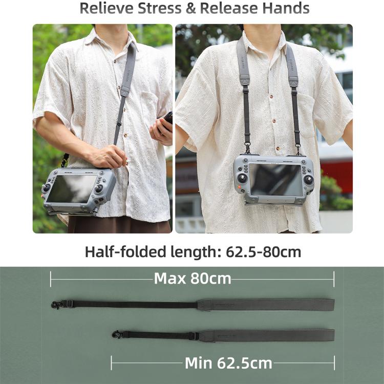 Sunnylife Controller Hanger Bracket with PU Leather Strap Shoulder Belt, For DJI RC Plus 2 / 1