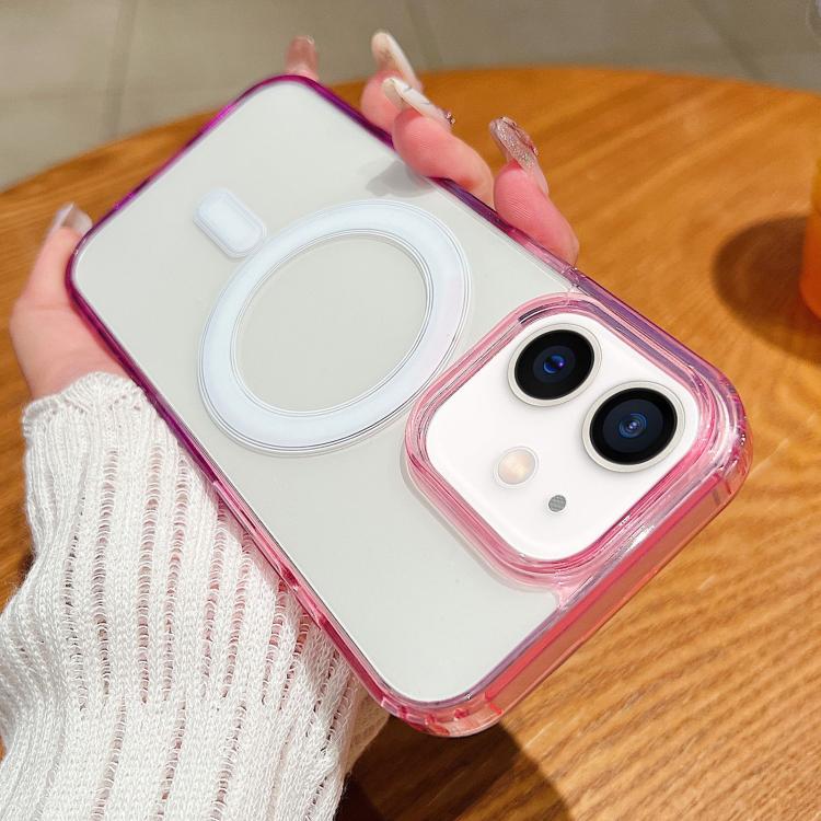 Contrast Color Gradient Transparent MagSafe Phone Case, For iPhone 11, For iPhone 11 Pro