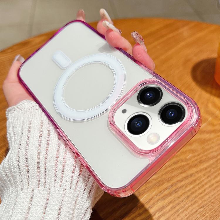 Contrast Color Gradient Transparent MagSafe Phone Case, For iPhone 11, For iPhone 11 Pro