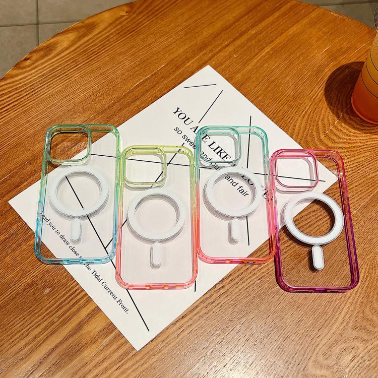 Contrast Color Gradient Transparent MagSafe Phone Case, For iPhone 11, For iPhone 11 Pro