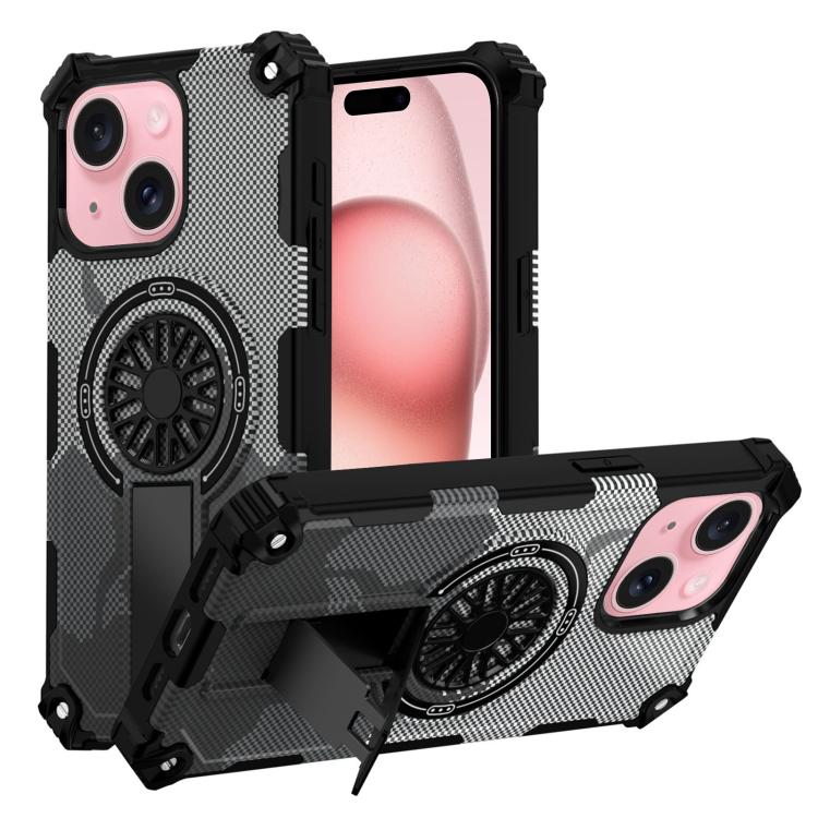 Camouflage Kickstand Rotating Shaft MagSafe Phone Case, For iPhone 15 Plus, For iPhone 15, For iPhone 14 Plus